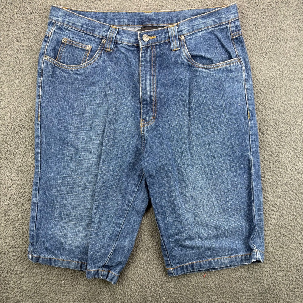 Bugle Boy Mens Vintage 90s Denim Jean Shorts Blue Size 34 Baggy Cotton Summer